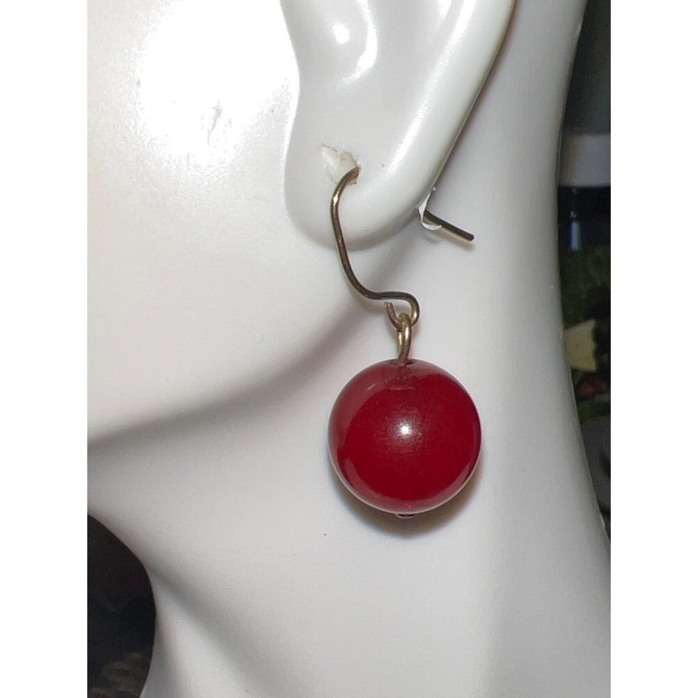 Red Glass Bead Earrings